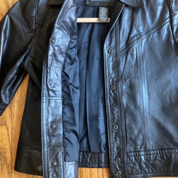 Banana Republic black leather jacket xs - Picture 6 of 6